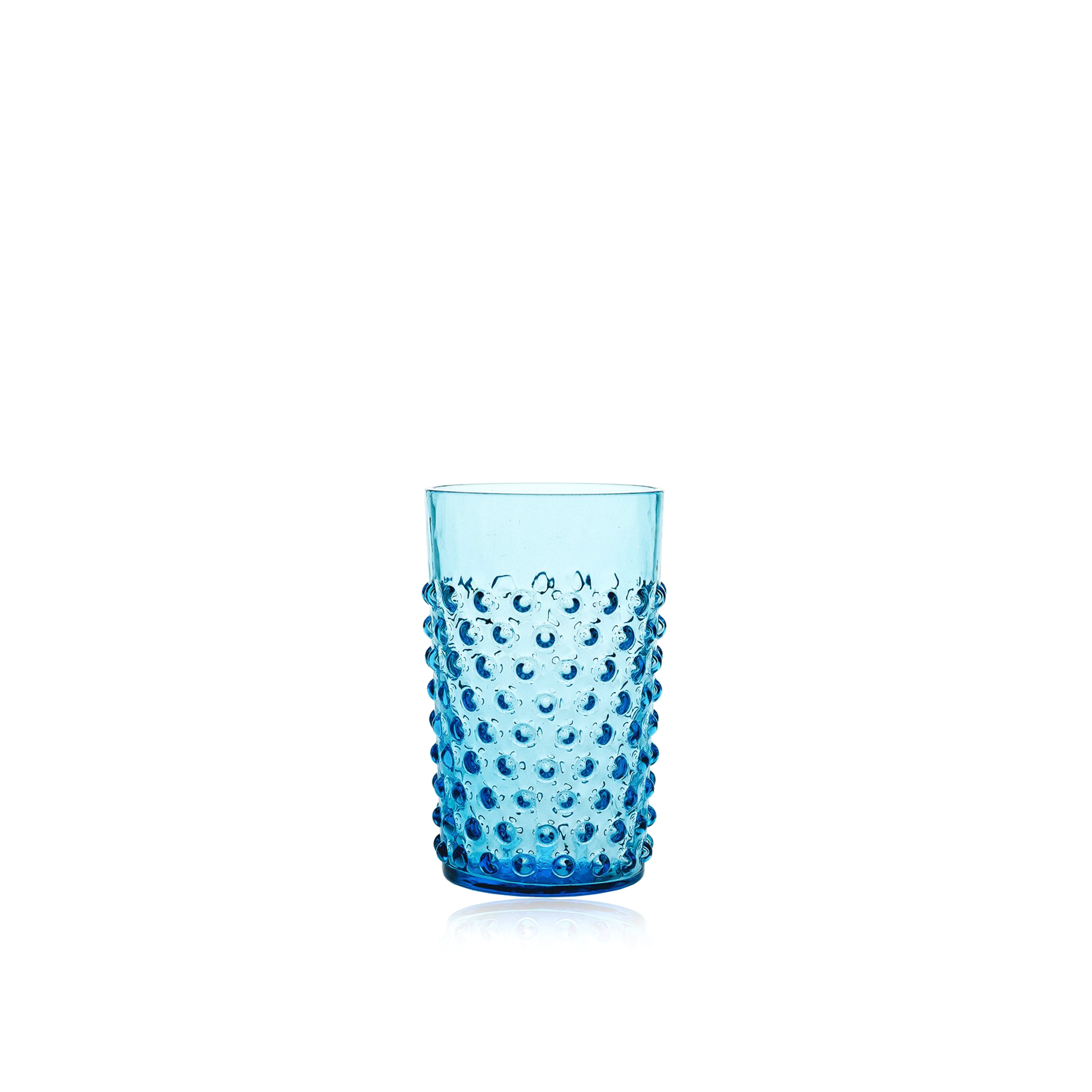 MOUTHBLOWN BOHEMIAN GLASSWARE - HOBNAIL TUMBLERS (A SET OF 6 PIECES)